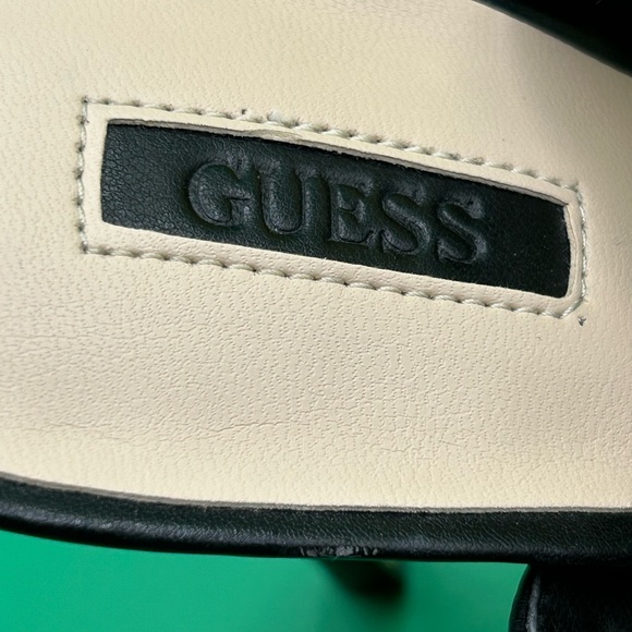 Guess Gwbelona Black Leather Pointy Toe 4” Strappy Heels Size 8 1/2 M - Picture 7 of 11
